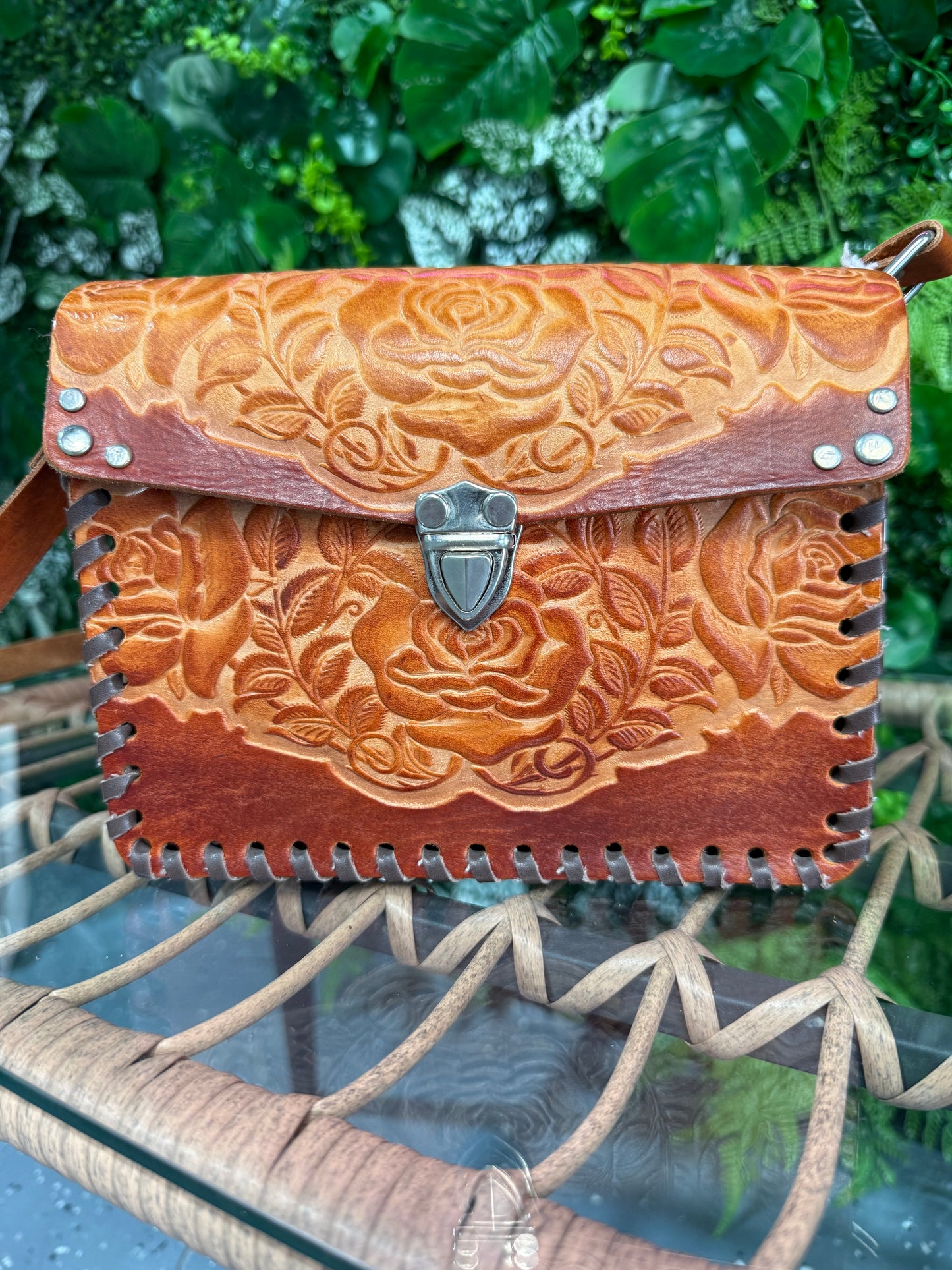 Gloria Brown Leather Purse