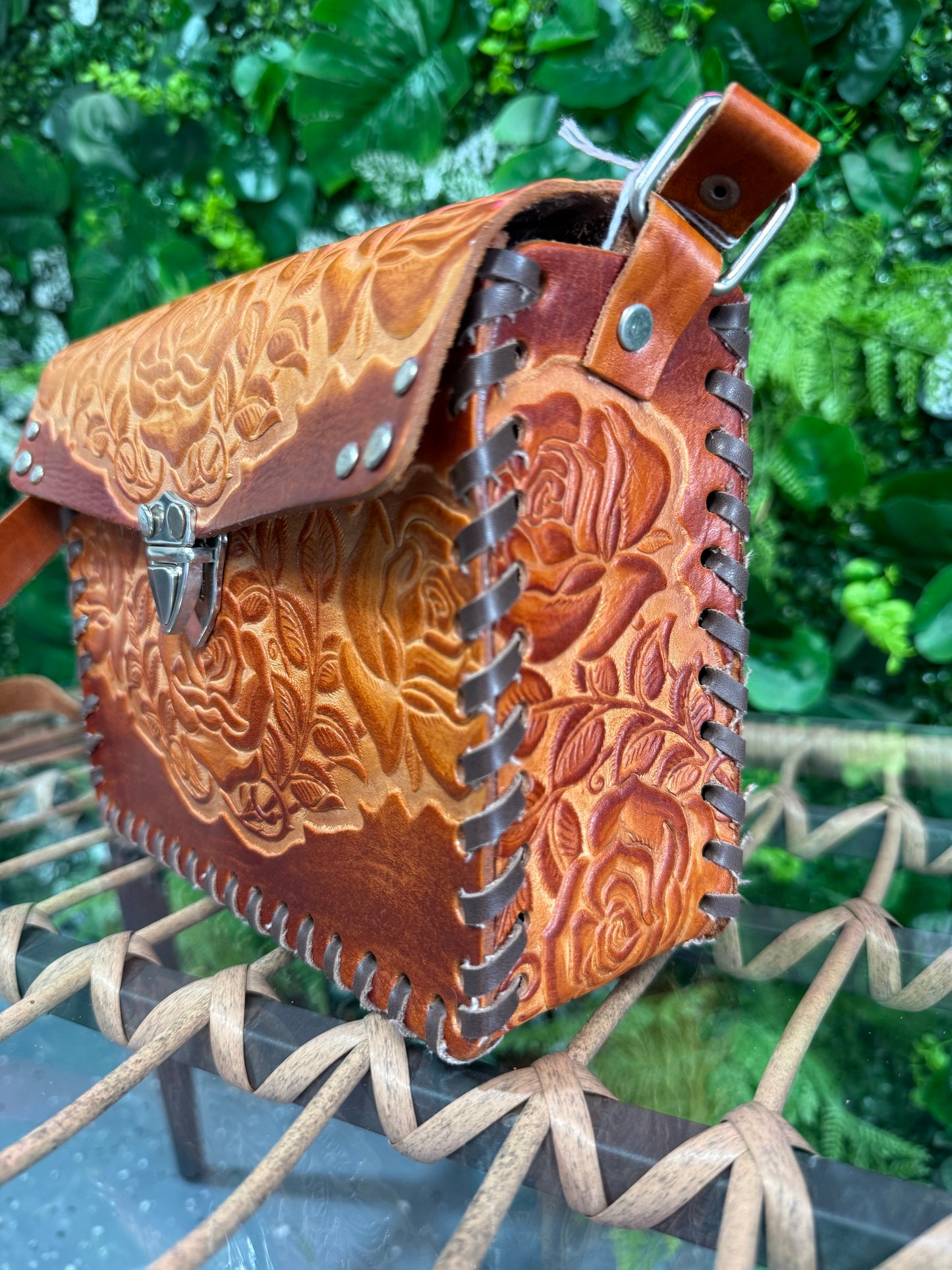 Gloria Brown Leather Purse