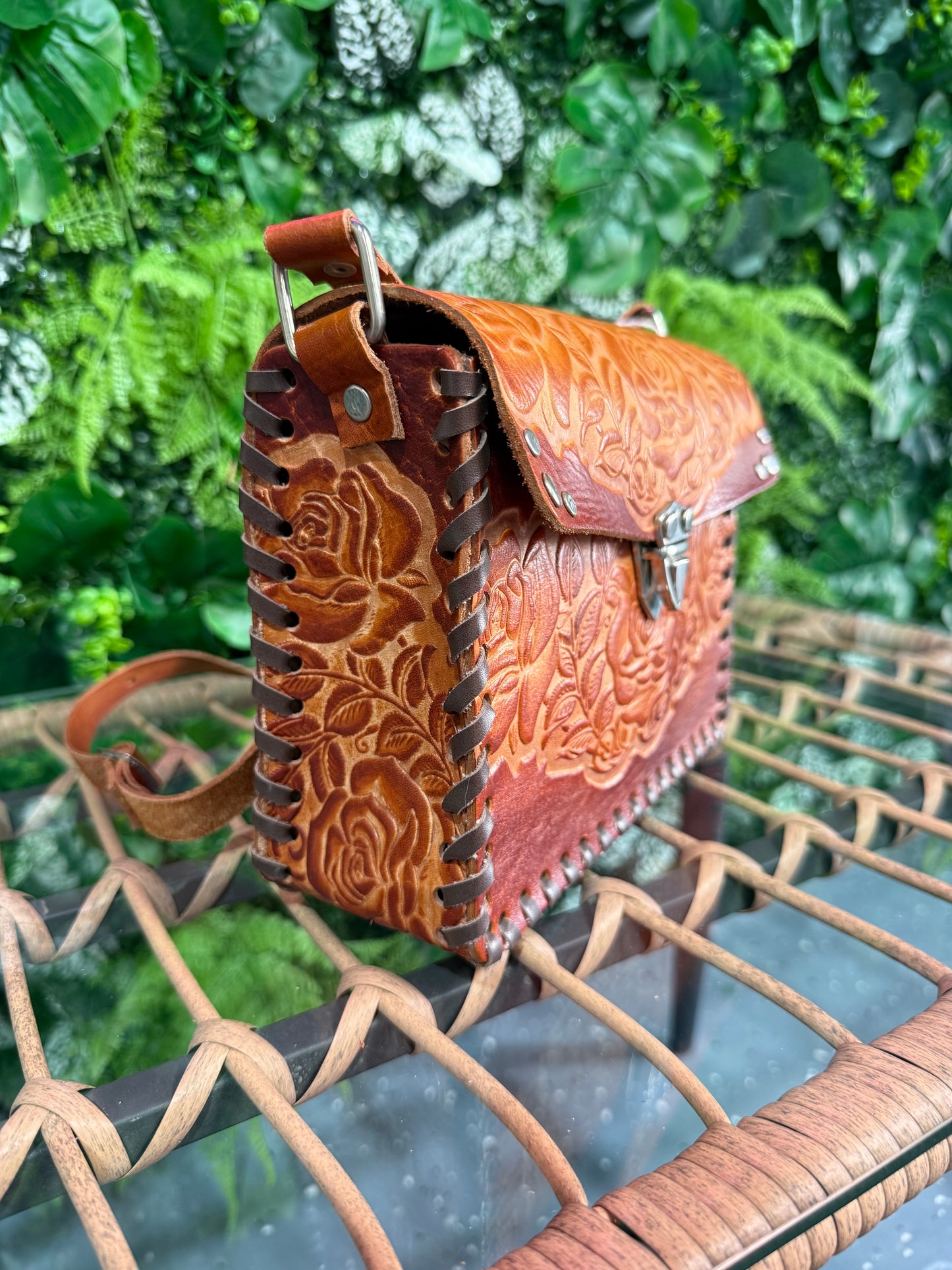 Gloria Brown Leather Purse