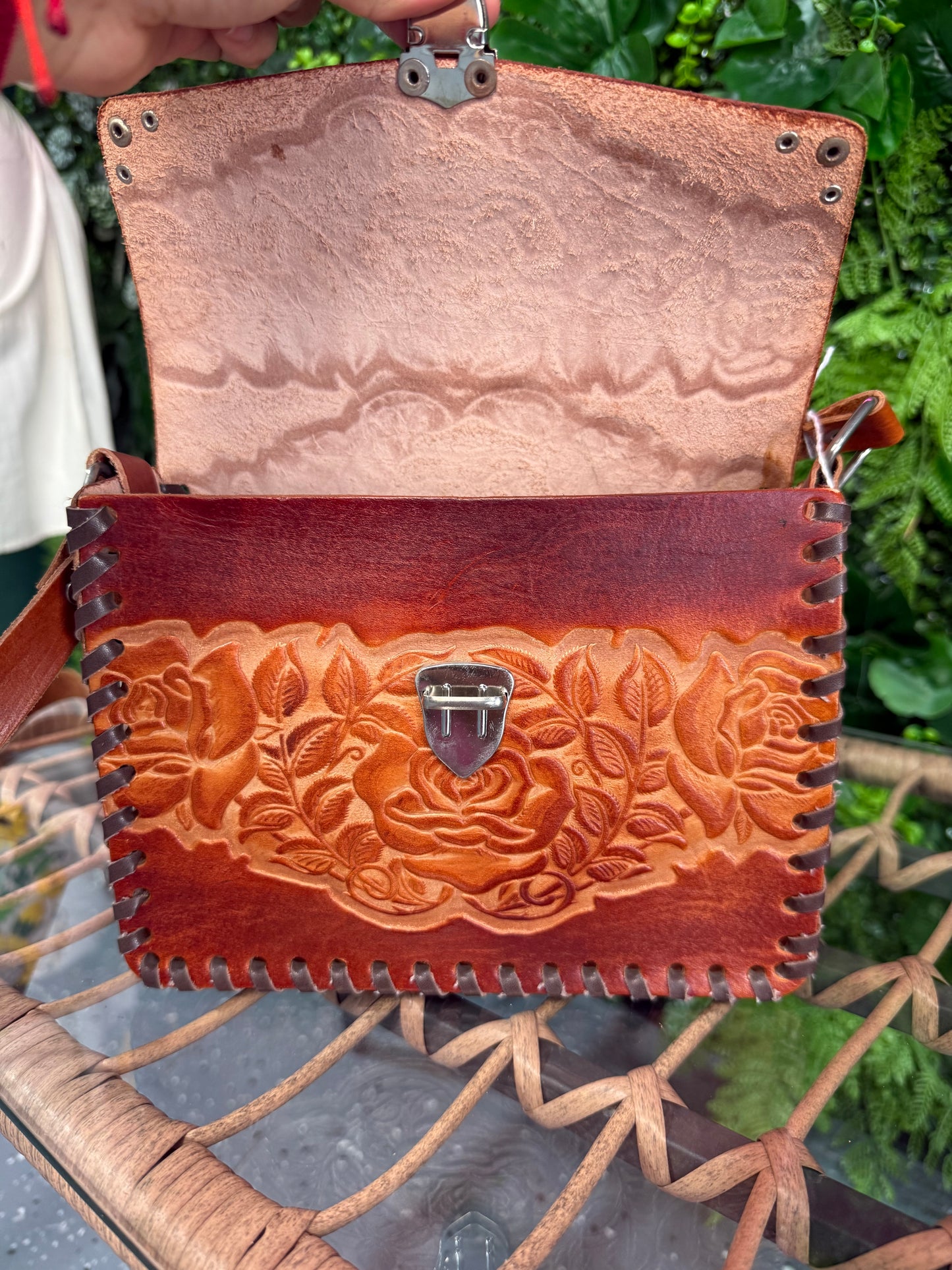 Gloria Brown Leather Purse