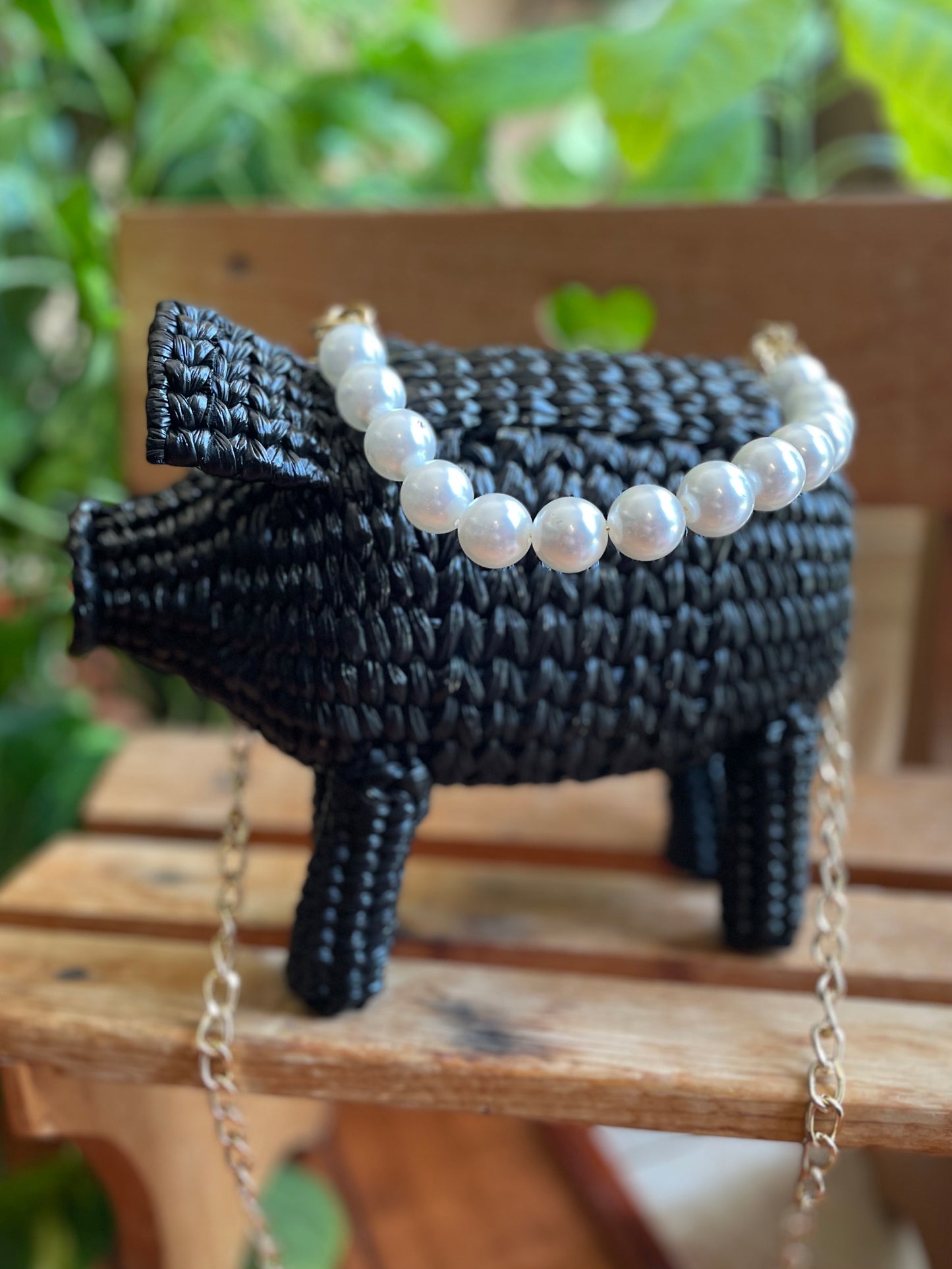 Black Crossbody Piggy Purse