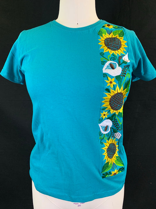 Sunflower Embroidered T-Shirt