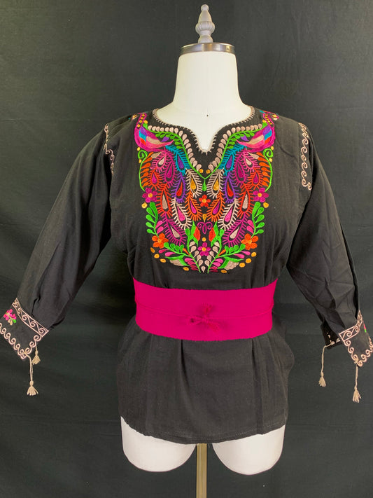 Maria Long Sleeve Embroidered Blouse