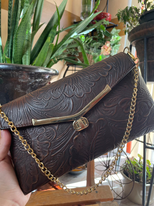 Lucia Clutch Bag Brown