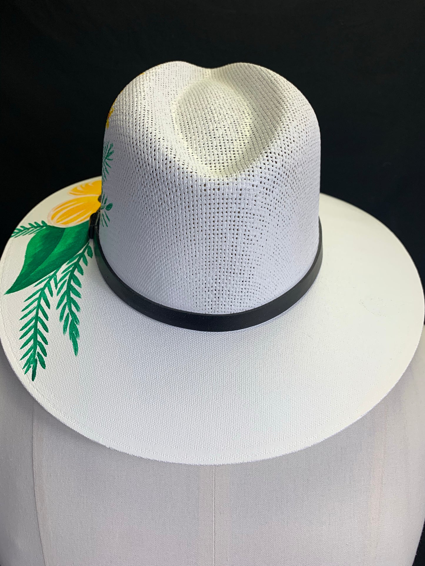 Jardín Tropical Sombrero Pintado, Tropical Garden Hand Painted Hat