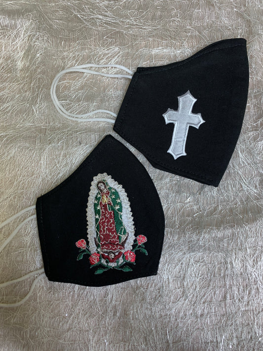 La Virgen de Guadalupe and Religious Cross Face Masks